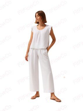 Terzo Millennio Pure Linen Blouse | High-LowHem | Size S/P(Fits M) Made in Italy